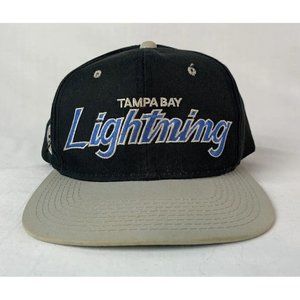 Vintage Sports Specialties Hat Script Snapback Cap Tampa Bay Lightning NHL 90s